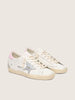Super-Star cuir argenté / rose
