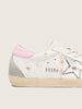 Super-Star cuir argenté / rose