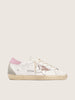 Super-Star cuir argenté / rose